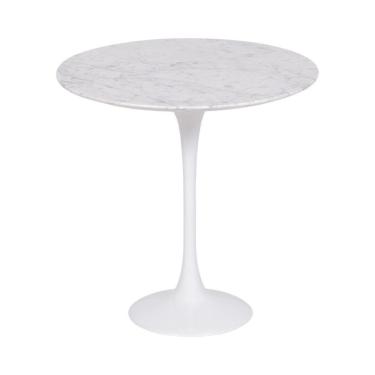 Imagem de Mesa Saarinen Lateral Carrara 51cm - Base Branca