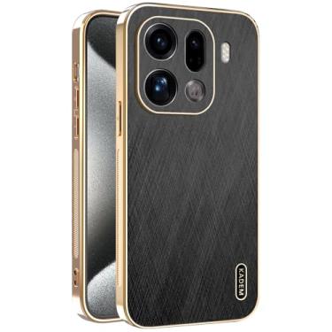 Imagem de Kainevy Capa de telefone para Oppo Find X9 Pro capa fina de couro de silicone feminina e masculina, linda estética para Oppo Find X9 Pro, à prova de choque, macia e traseira antiarranhões (preto)