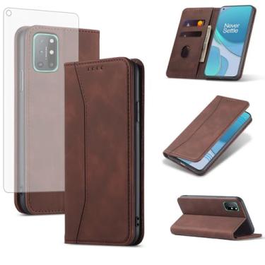 Imagem de Capa carteira flip para OnePlus 8T OnePlus8T Plus 9R 5G com protetor de tela, fecho magnético, capa fólio, compartimento para cartão de crédito, suporte One On + 1 Plus 8Tplus 1plus 8T+ One+ T8 1+ 1+