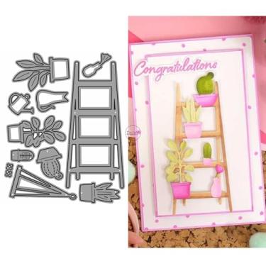 Imagem de DzIxY Suporte de flores, molde de corte de metal, para fazer cartões, conjunto de recortes de papel, estêncil, suprimentos, modelos de máquina