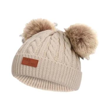 Imagem de Chapéu de Bebê de Lã com Pompom - Quentinho para Outono/Inverno, taman