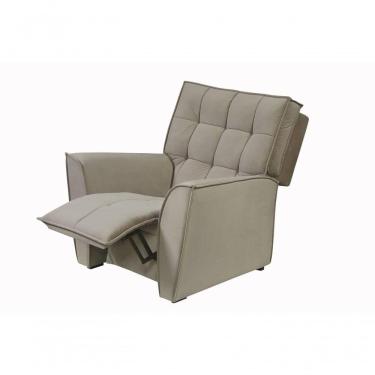 Imagem de Poltrona Baruk Reclinavel 2 Estagios, Fixa Linho Bege Aveia
