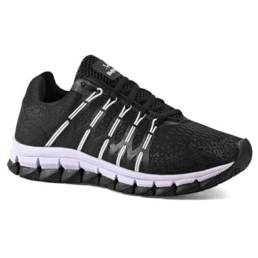 Imagem de Tênis Feminino Academia Light Space Caminhada Corrida Confortável (Preto, BR, Adulto, Numérico, 37)
