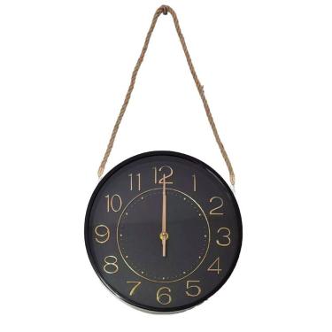 Imagem de Relógio Parede Serrano Moderno Redondo Rose Gold Black 30cm