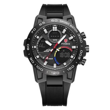 Imagem de Relógio Masculino Digital De Exibição Dupla à Prova D 'água Esportivo Preto