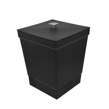 Imagem de Lixeira Para Banheiro De Plástico Com Tampa - Stolf Preto