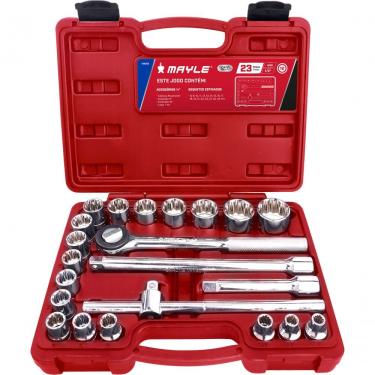 Imagem de Jogo De Soquete Estriado Encaixe 1-2 8-32mm 23 Peças Mayle 110023