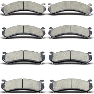 Imagem de D784 D785 Conjunto de pastilhas de freio de cerâmica dianteiras traseiras adequadas para Chevrolet Avalanche, Silverado 1500/1500 HD, Suburban 2500, GMC Sierra 1500/1500 HD/3500 HD, para Yukon XL 2500