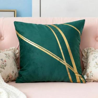Imagem de Capa de almofada decorativa para sofá-cama, cadeira ou sala de estar, estampa geométrica, moderna, capa quadrada