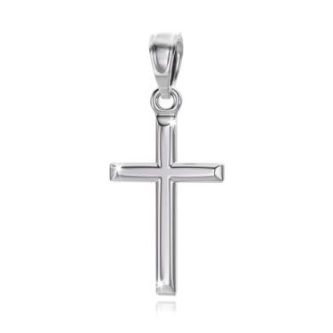 Imagem de ZENLUNANO Colar de cruz com caixa de presente de luxo - Pingente de cruz de aço inoxidável 316L de alta qualidade, design polido elegante, joia cristã para homens e mulheres, 22 Inch=56CM(Most Men's