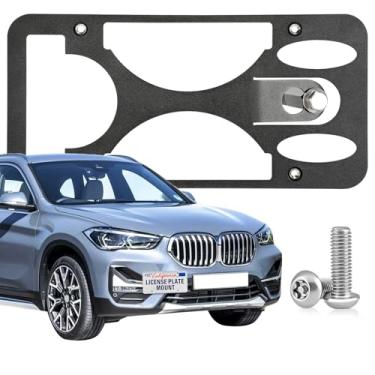 Imagem de Moldura de placa de licença frontal resistente compatível com BMW X1 (U11) M35i, M-Sport 2023-2025, suporte de placa de carro antifurto com gancho de reboque sem broca, acessórios de carro à prova de
