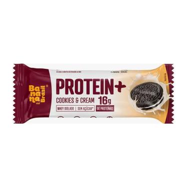 Imagem de Barra de Proteína Protein+ Banana Brasil com 16g de Proteína Sabor Cookies & Cream Zero Açúcar 50g