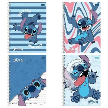 Imagem de Kit Combo 2 Cadernos Stitch Disney 10 Matérias 160 Folhas - Foroni