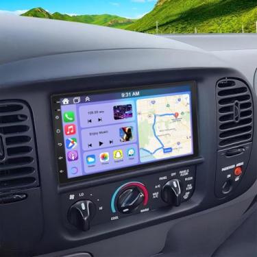 Imagem de Android 14 Estéreo automotivo para Ford F150 1997-2004 com CarPlay sem fio e Android Auto, tela sensível ao toque IPS de 17 polegadas 2G + 32G, suporte para rádio veicular com Bluetooth, GPS, WiFi