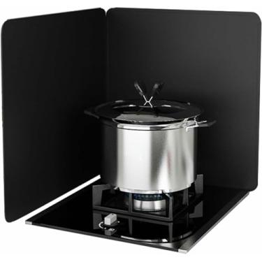 Imagem de HYUIO Tela de respingos de cozinha, protetor de respingos de gordura de fogão dobrável, protetor de respingos de óleo gordo lateral do fogão (2 lados 35 x 40 cm)