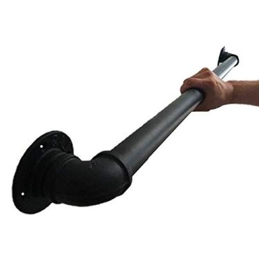 Imagem de SENNIAN Corrimão de escada (1 pés-6 m). Kit completo. Trilho de corrimão de ferro forjado Suporte de parede trilhos de mão para escadas, varão de suporte de trilhos antiderrapantes de corredor