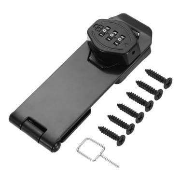 Imagem de PATIKIL Fechadura de combinação de armário sem chave, 12,7 cm, liga de zinco, senha de 3 dígitos, trava de ferrolho para armários, armário, gaveta, armário de cozinha ao ar livre, preto