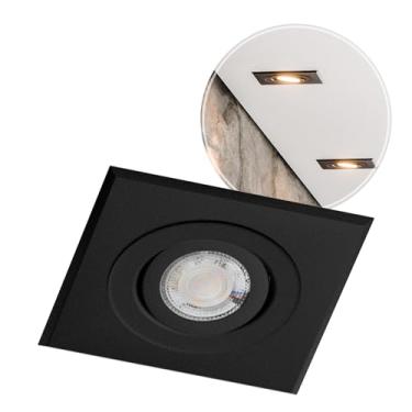 Imagem de Spot De Embutir Quadrado Em Alumínio Dicroica GU10 MF221 (Preto)