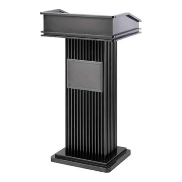 Imagem de Speech Podium Púlpito de Aço Inoxidável com Prateleira de Armazenamento Aberta Pódio Portátil para Palestras para Igreja, Escola, Escritório, Conferência, Casa Moda