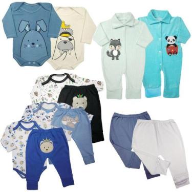 Imagem de Kit 12 Pçs Roupa Bebê Enxoval Menino Menina Inverno Estiloso - Koala B