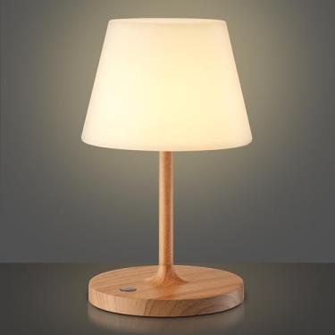 Imagem de Lâmpada sem fio, lâmpada de mesa recarregável operada por bateria de 5000 mAh com carregador portátil, regulável ao toque, 3 temperaturas de cor, lâmpada de chuveiro IP44 à prova d'água para cozinha