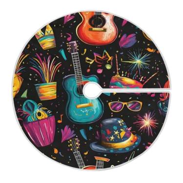 Imagem de Blueangle Saia de árvore de carnaval de 118 cm saia de poliéster macio para decoração de carnaval (317)