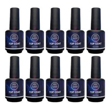 Imagem de Kit 10 Top Coat Lirió Unhas Led Uv Extra Brilho Gel  Acrigel - OEM