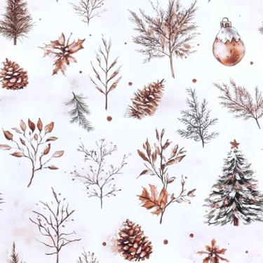 Imagem de Hopepak Papel de parede de vinil com folha boho com árvore de Natal papel de contato de inverno autoadesivo removível decoração de Natal papel de parede para armários de bancada móveis lareira 43 cm x