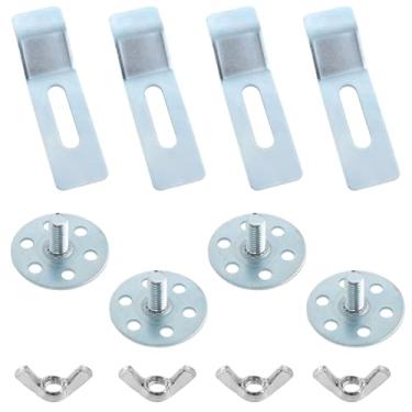 Imagem de Lovelysp 4PCS Braçadeiras de pia de aço inoxidável, suportes de instalação de pia sob o balcão, braçadeiras de suporte de lavatório, para mármore, granito e kits de instalação e manutenção de tampo de
