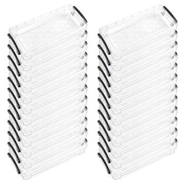 Imagem de Voittozege 24 caixas de lápis de plástico de grande capacidade, 21 x 10 x 4 cm, caixa de giz de cera com tampa apertada, organizador de pincéis, recipiente para ferramentas de desenho para borrachas