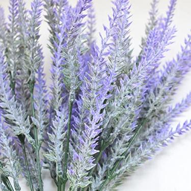 Imagem de Generic Flores Falsas Realistas de Lavanda Artificial Plástica Inodoras para Celebração de Casamento, Pacote de 10 Adequado para Decoração Interna (Roxo)
