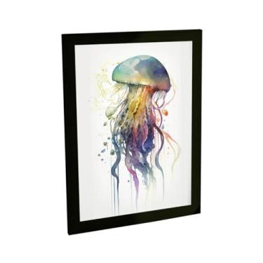 Imagem de Quadro Decorativo A2 Água Viva Pintura Aquarela Ilustração Animais Decoração Poster