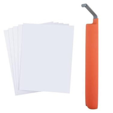 Imagem de Ferramenta de remoção de tapume com alça antiderrapante extra longa de 17 cm, ferramenta de instalação e remoção de vinil, autoadesiva para manchas, rachaduras, furos, instalação de tapume de rodapé