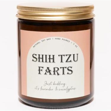 Imagem de Presentes Shih Tzu, presentes Shih Tzu para mulheres, presente de mãe de cachorro para mulheres - Vela perfumada de cera de soja de lavanda e eucalipto, 200 ml