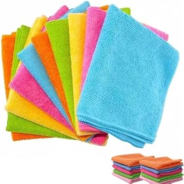 Imagem de Flanela de limpeza, material sintetico, suave, absorvente, lavavel, uso geral, tecido macio,duravel. - Cores sortidas