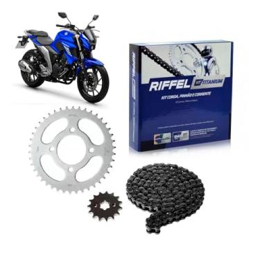 Imagem de Kit Relação Transmissão YS 250 Fazer 2018 Com Corrente Titanium (1045) Riffel 71909