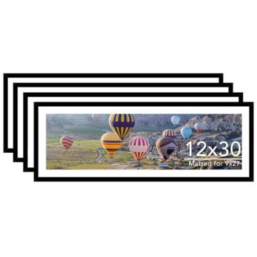 Imagem de JCJMY Porta-retrato de 30 x 76 cm com 23 x 69 cm, conjunto de 4 unidades, 21 x 68 cm com tapete ou 30 x 76 cm sem tapete, moldura grande para pôster de 30 x 30 com acrílico, pacote com 4, preto