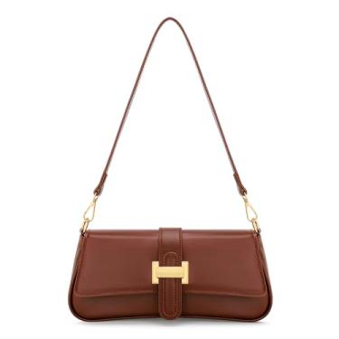 Imagem de KKXIU Bolsa de ombro feminina, bolsa pequena Hobo, bolsa de mão retrô para axilas, Marrom