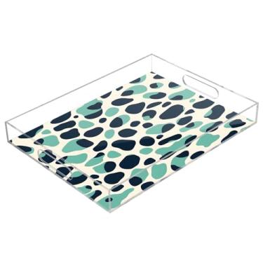 Imagem de STAYTOP Linda bandeja de servir de acrílico com estampa de leopardo, 15,7 x 11,20 cm, bandejas decorativas à prova de derramamento, organizador de bancada para café da manhã, chá, comida, maquiagem