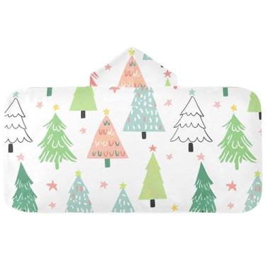 Imagem de Burbuja Toalha de banho com capuz de laço rosa para crianças, toalha de praia de pelúcia macia absorvente para chá de meninas e meninos 3-10 anos, 61 x 127 cm