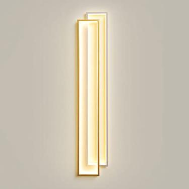 Imagem de Arandela de parede moderna com LED, luminária de parede geométrica linear, luminária de parede minimalista para sala de estar, quarto, cabeceira, corredor, decoração de casa, luzes de parede