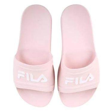 Imagem de Chinelo Slide Fila Sleek Feminino - Rosa+branco-Feminino
