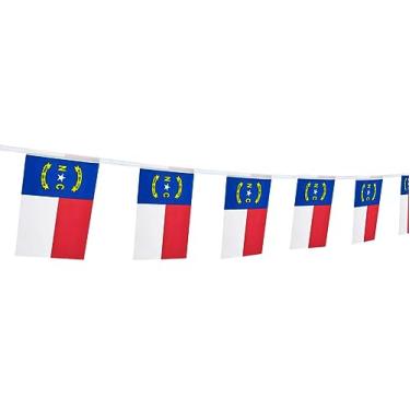 Imagem de Bandeira do estado da Carolina do Norte, corda de bandeira de flâmula, decorações de festa para inauguração, decorações de festa, bandeiras internas e externas, para eventos escolares, eventos