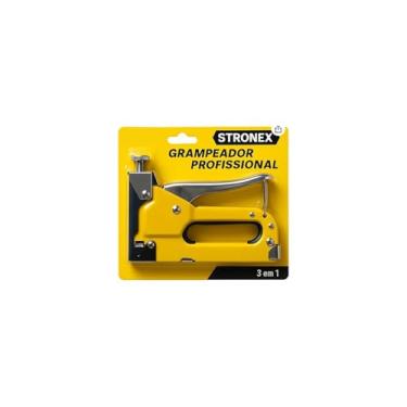 Imagem de Grampeador Para Tapeceiro com 100 Grampos, 8mm, Preto, Estrutura Metálica, Compatível com Grampos 4/6/8mm, 320g