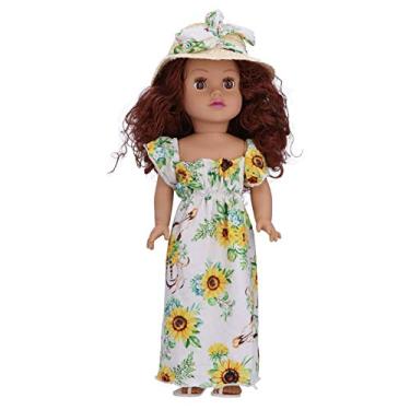 Imagem de Cuofyunl 19in reborn bebê boneca cabelo encaracolado chapéu renascimento bebês menina adorável brinquedo infantil presente (Q18-529)