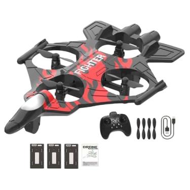 Imagem de KiBcsLic Avião de controle remoto RC com flip de 360°, leve, acrobático, modelo de planador de para iniciantes, adultos e meninos, Vermelho com 3 Baterias