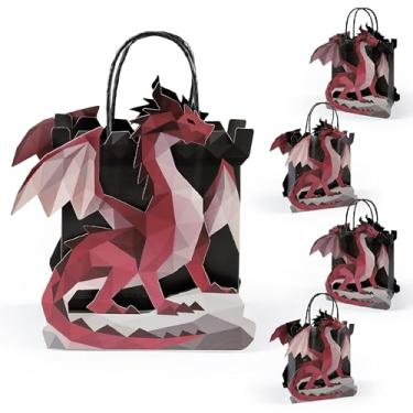 Imagem de Cheerland Sacos de lembrancinha de festa de dragão, decorações de festa medievais, saco de presente de dragão, sacos de papel com tema de fantasia, decoração de aniversário, suprimentos de festa