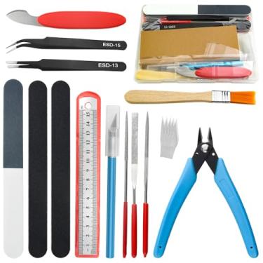Imagem de Bigstone 19 PCS Gundam Model Tools Kit Hobby Building Tools Set for Cars, Airplanes, Buildings, Gundam, Robots Models Building Repairing and Fixing ext.L8