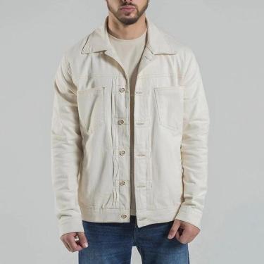 Imagem de Jaqueta jeans masculina cores clássicas Casaco Sarja Casual-Masculino