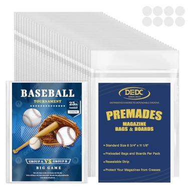 Imagem de DEDC 50 Sets Premade Resealable Magazine Covers Plastic Protector Bags and Boards Sleeves Protectors with Bag for Secure Storage Vibrant Display Ideal Collectors Standard Size 9x11.4 inches